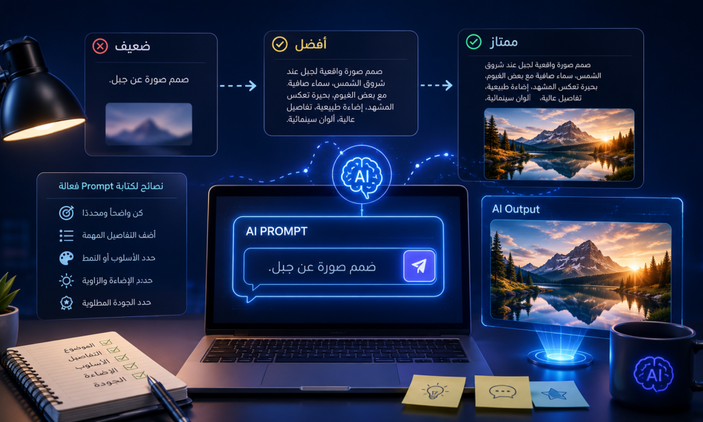 كيفية كتابة أوامر (Prompts) فعالة للذكاء الاصطناعي: دليل شامل